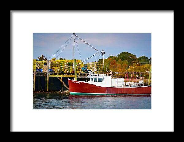 Dave Thompsen Photography Framed Print featuring the photograph Lobster Boat Early Dawn by David Thompsen