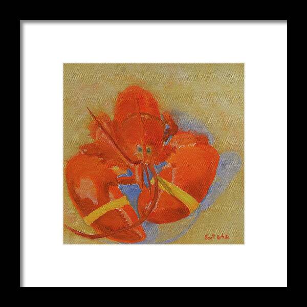 Lobster Still Life Framed Print featuring the painting Lobster In Red by Scott W White