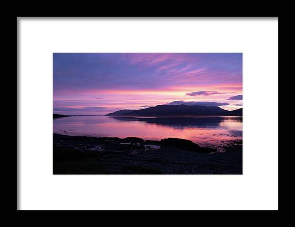 Sunset Framed Print featuring the photograph Loch Scridain Sunset by Pete Walkden