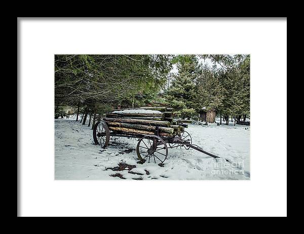 Log Hauler Framed Print featuring the photograph Log Hauler in Winter by Nikki Vig