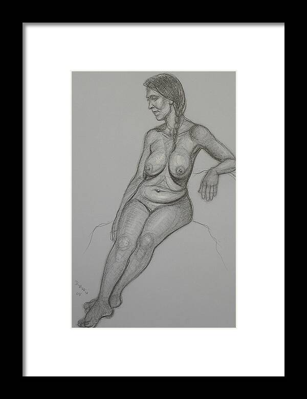 Realism Framed Print featuring the drawing Loma 1 by Donelli DiMaria