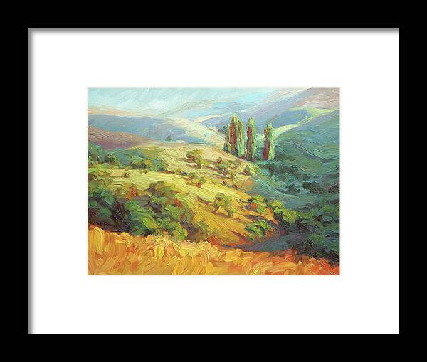 Country Framed Print featuring the painting Lombardy Homestead by Steve Henderson