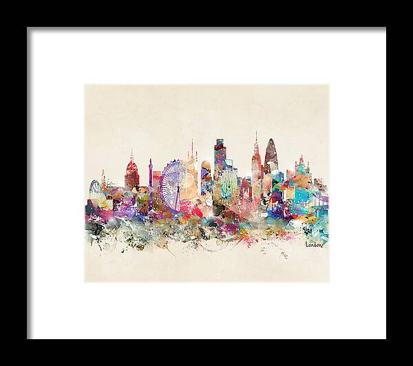 London Framed Print featuring the painting London England by Bri Buckley
