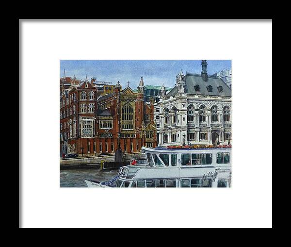 London Framed Print featuring the painting London II by Henrieta Maneva