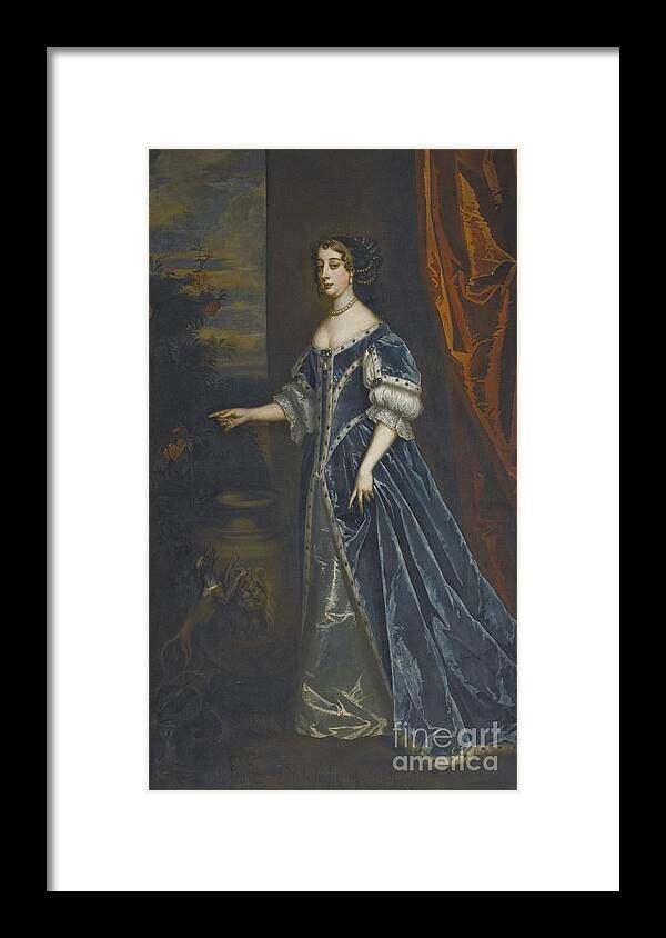 Studio Of Sir Peter Lely Soest 1618 - 1680 London Portrait Of Barbara Villiers Framed Print featuring the painting London Portrait Of Barbara Villiers by MotionAge Designs