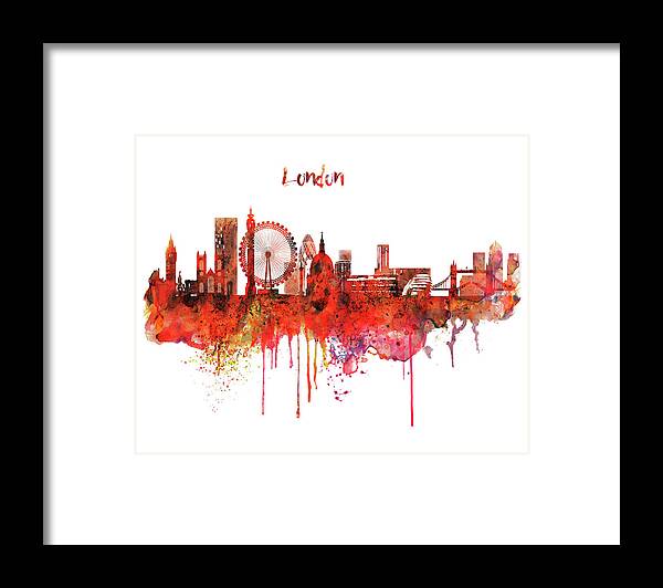 London Framed Print featuring the painting London Skyline watercolor by Marian Voicu