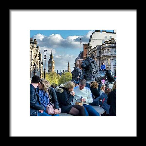 Beautiful Framed Print featuring the photograph #london #trafalgar_square #bigben by Davide Borrello