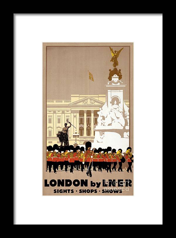 Travel Framed Print featuring the painting London Vintage Travel Poster Restored by Vintage Treasure