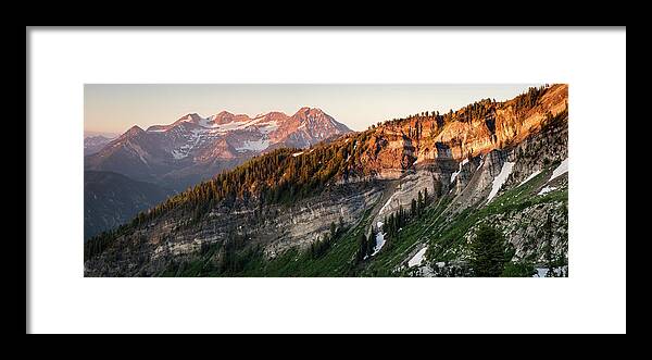 Awesome Framed Print featuring the photograph Lone Peak Wilderness Panorama by Wasatch Light