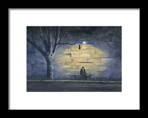 Paris Framed Print featuring the painting Lonely in Paris by Mary Tuomi