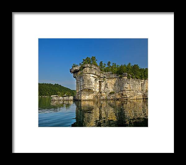 Long Point Cliff Water #1 Framed Print featuring the photograph Long Point by Mark Allen