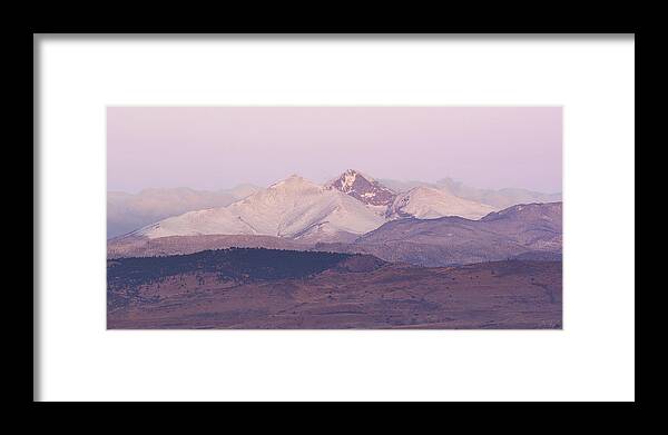Longs Peak Framed Print featuring the photograph Longs Peak after a Spring Snowstorm by Aaron Spong