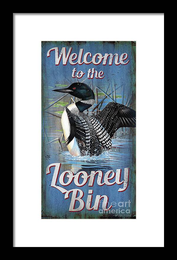 Jq Licensing Framed Print featuring the painting Lonney Bin Sign by Cynthie Fisher