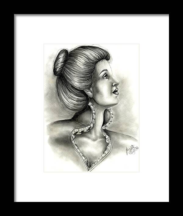 Graphite Framed Print featuring the drawing Look Above Yourself by Scarlett Royale