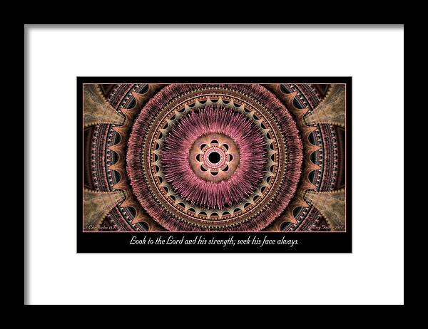 Fractals Framed Print featuring the digital art Look to the Lord by Missy Gainer