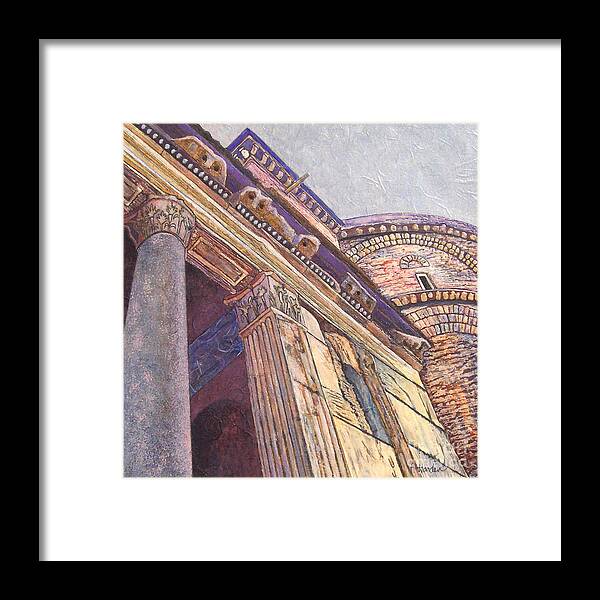 Architecture Framed Print featuring the painting Look Up by Pamela Iris Harden