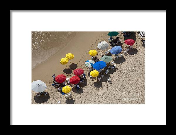  Framed Print featuring the photograph Looking down at a beach by Anthony Totah