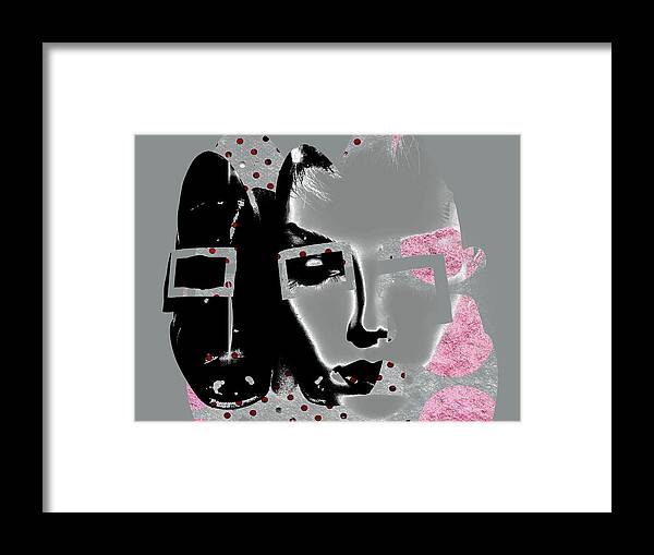 Woman Framed Print featuring the digital art Looking for black shoes by Gabi Hampe