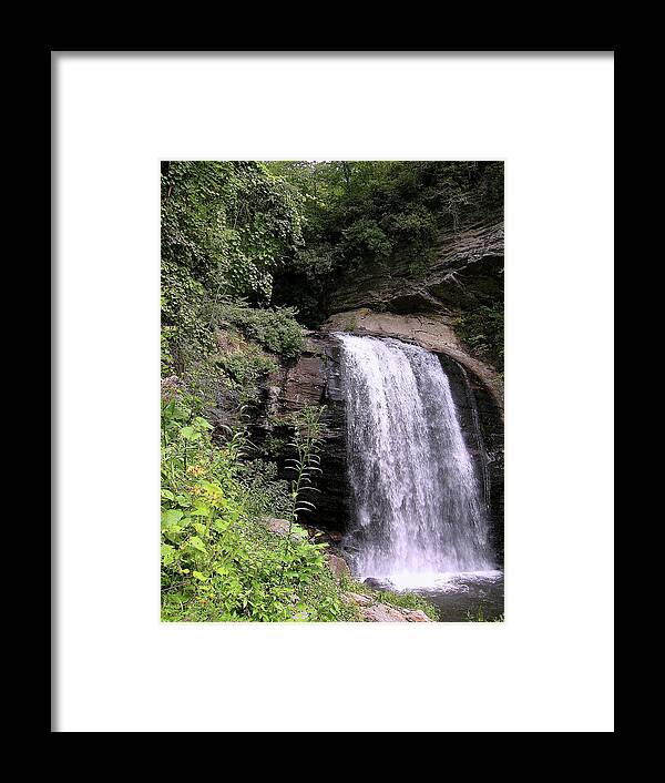 Looking Glass Falls Framed Print featuring the photograph Looking Glass Falls by Jeff Heimlich