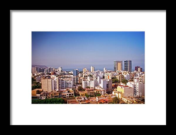 Looking Towards The Sea Framed Print featuring the photograph Looking towards the Sea - Miraflores by Mary Machare