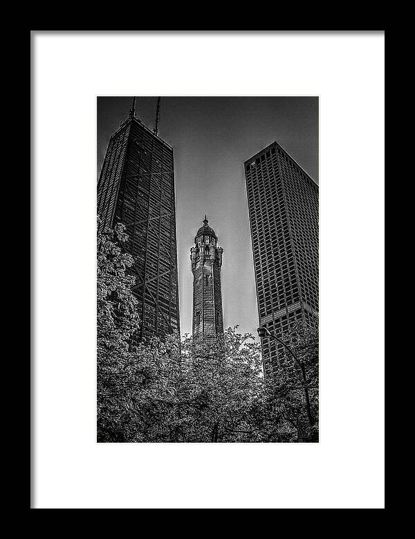 Illinois Framed Print featuring the photograph Looking Up in Chicago by Roger Passman