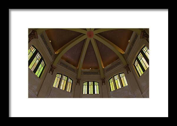 Vista House Framed Print featuring the photograph Looking Up In Vista House by Paul Rebmann