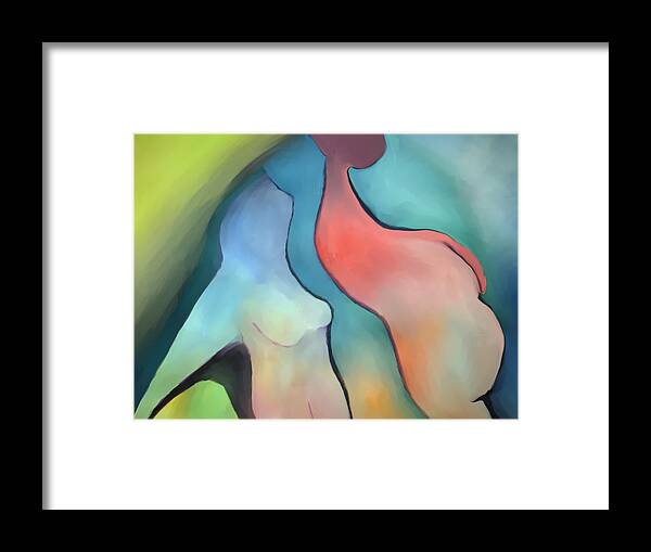 Abstact Framed Print featuring the painting Looking Up by Peter Shor