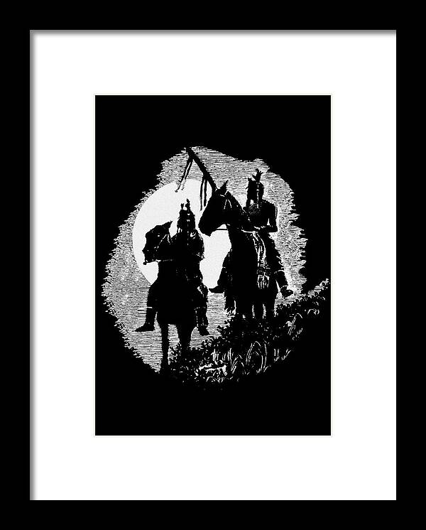 Scratchboard Framed Print featuring the drawing Lookouts by Lawrence Tripoli