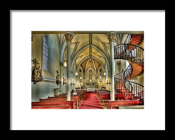 2011 Framed Print featuring the photograph Loretto Chapel Altar by Anna Rumiantseva