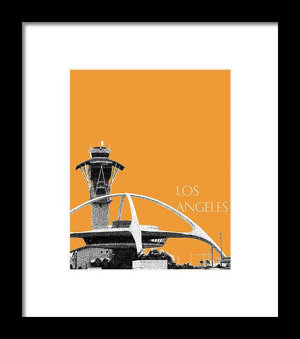 Architecture Framed Print featuring the digital art Los Angeles Skyline LAX Spider - Orange by DB Artist