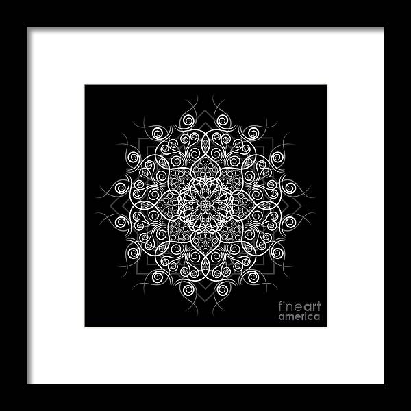 Mandala Framed Print featuring the digital art Lotus #1 Inverted by Jon Munson II