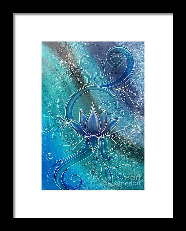 Lotus Framed Print featuring the painting Lotus 2 by Reina Cottier