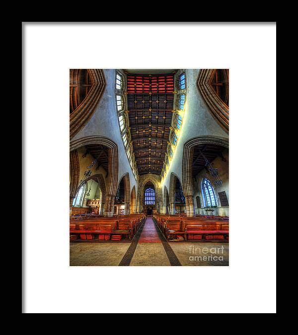 Yhun Suarez Framed Print featuring the photograph Loughborough Church - Nave Vertorama by Yhun Suarez