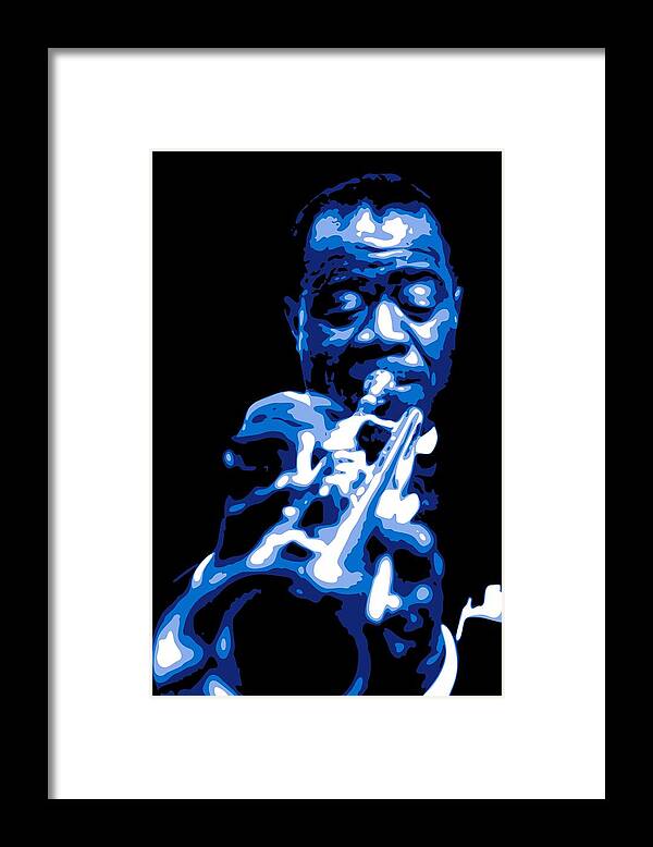 Louis Armstrong Framed Print featuring the digital art Louis Armstrong by DB Artist