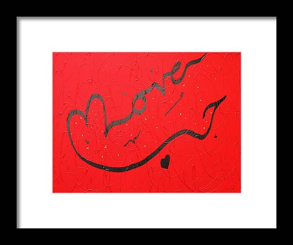 Love Framed Print featuring the painting Love in red by Faraz by Faraz Khan