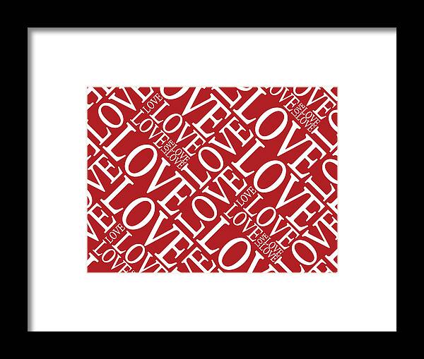 Love Framed Print featuring the digital art Love in Red by Michael Tompsett