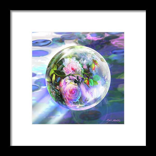  Roses Framed Print featuring the digital art Love is all Around by Robin Moline