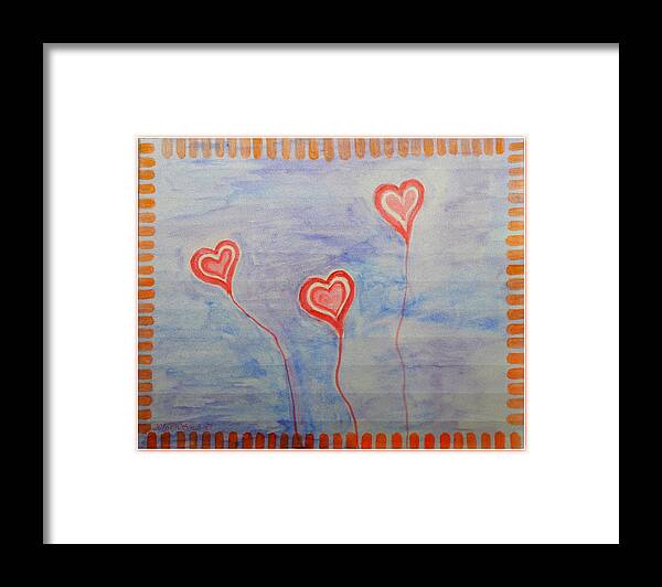 Love Is In The Air Framed Print featuring the painting Love is in the air by Sonali Gangane