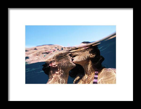 Swim Framed Print featuring the photograph Love Kiss II by Gemma Silvestre