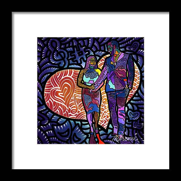 Wedding Framed Print featuring the digital art Love on High Notes by Marconi Calindas