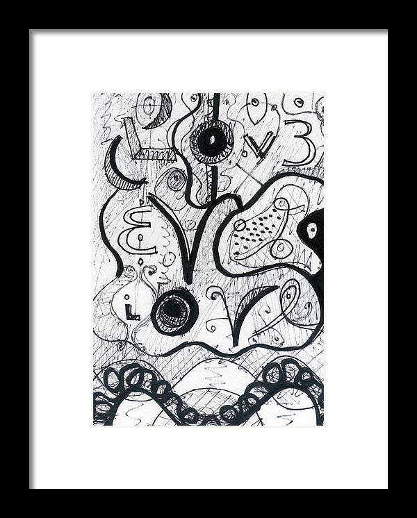 Love Framed Print featuring the drawing Love by Stephen Lucas