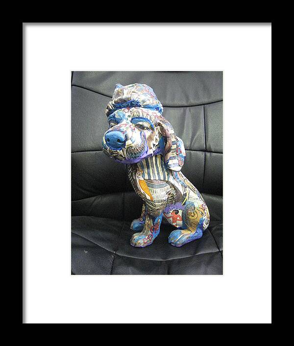 Sculpture Framed Print featuring the sculpture Lovely Dog by Sima Amid Wewetzer