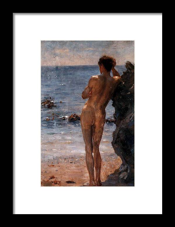 Lover Framed Print featuring the painting Lover of the Sun by Henry Scott Tuke