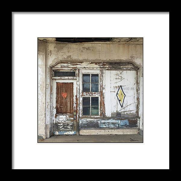 Old Gas Station Framed Print featuring the photograph Lovingly Abandoned by Peggy Dietz