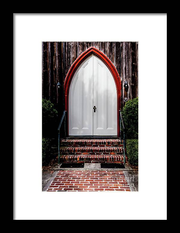 Americana Framed Print featuring the photograph Low Country Wooden Church Door by Thomas Marchessault