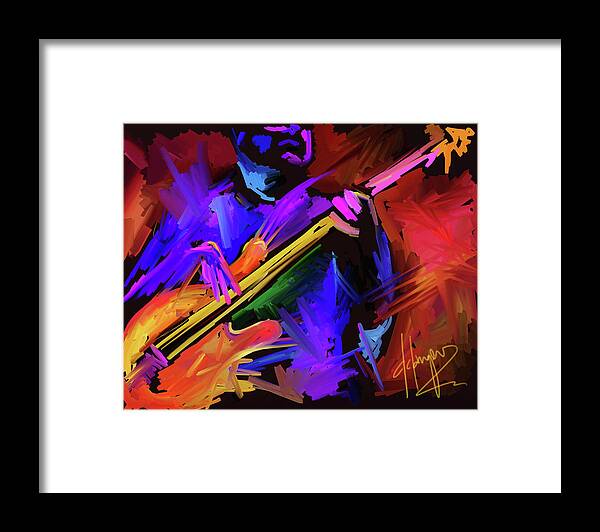 Guitar Framed Print featuring the painting Low Rider by DC Langer