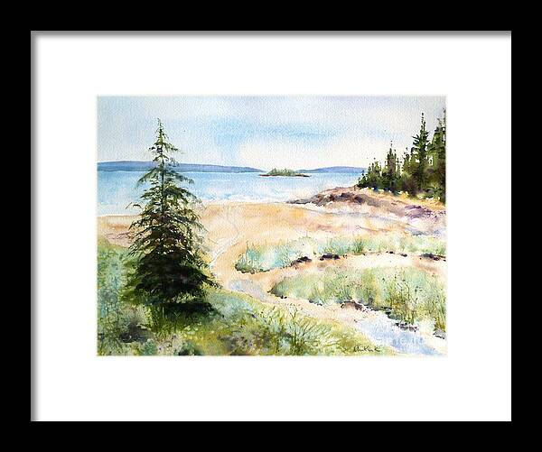 Maine Framed Print featuring the painting Low Tide by Diane Kirk
