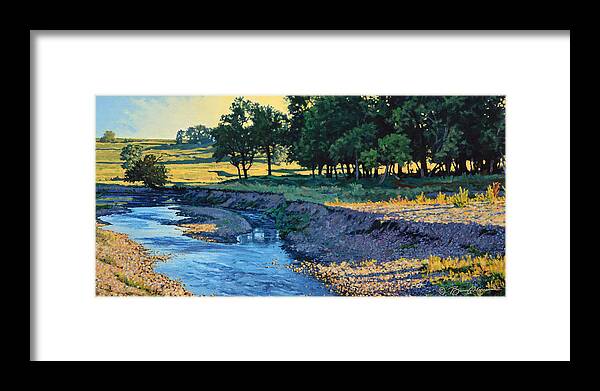 Landscape Framed Print featuring the painting Low Water Morning by Bruce Morrison