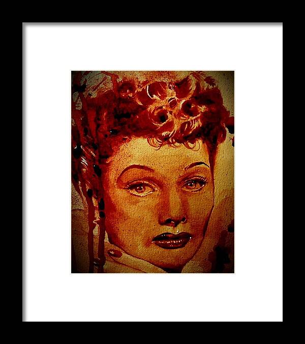  Framed Print featuring the painting Lucille Ball by Ryan Almighty