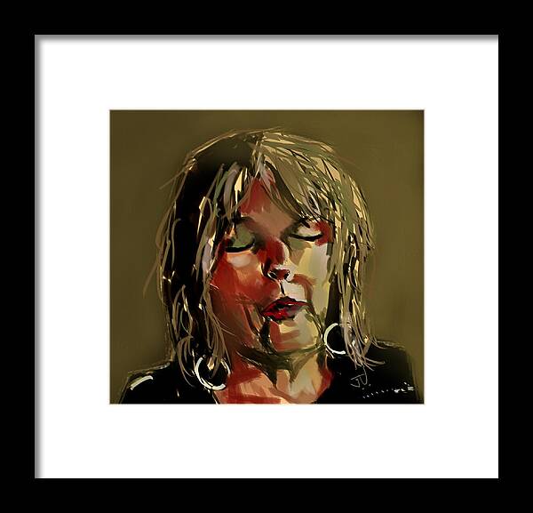Portrait Framed Print featuring the painting Lucinda Williams by Jim Vance